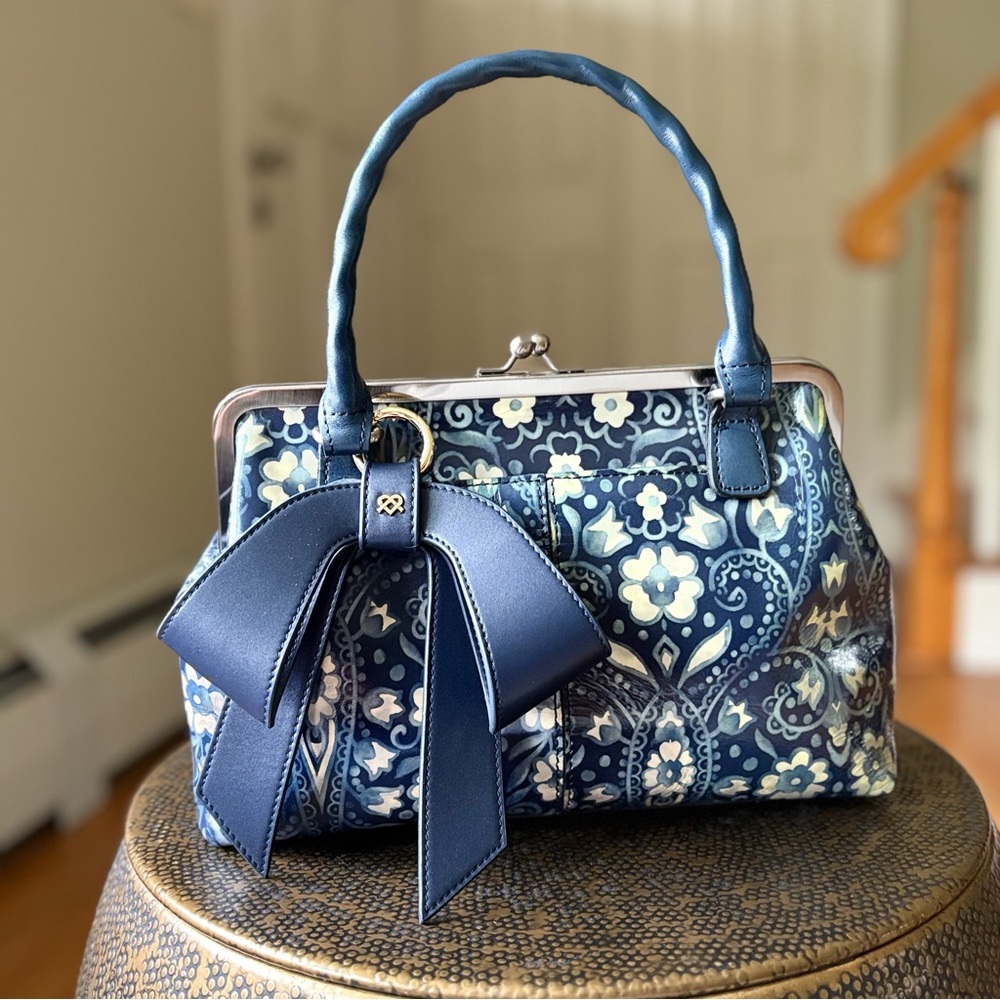 Rare Patricia Nash Blue Floral Satchel